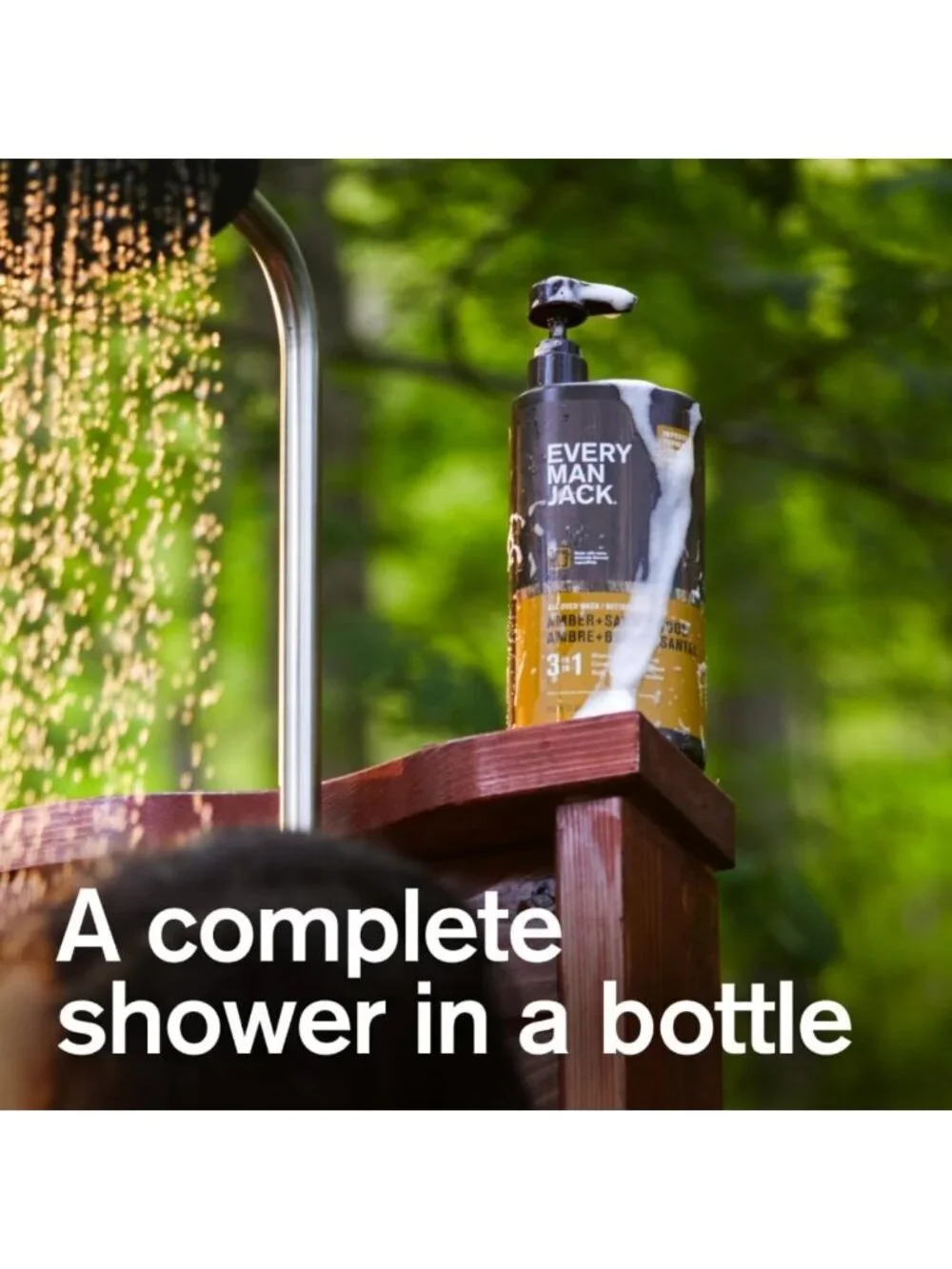 Moisturizing 3-in-1 Body Wash for Men | Amber Sandalwood, Aloe Vera & Glycerin